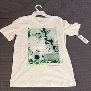 Carter's White and Green Kids Soccer T-Shirt